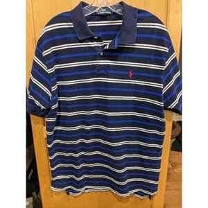 mens ralph lauren polo shirt Blue XL Short sleeve‎ Vintage Style